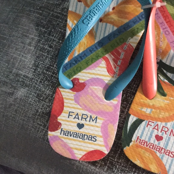 havaianas Farm Tropical Fruit/Orange Citrus Sandals NWT Size 9-10 - Picture 7 of 12